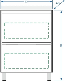 Stella Polare Тумба под раковину Борнео 60 Люкс графит матовый – фотография-9